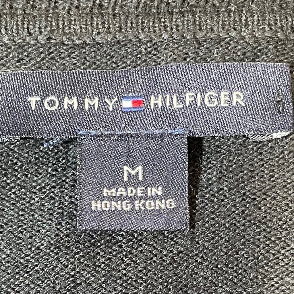 Tommy‎ Hilfger Cardigan Sweater Black Cotton Cashmere Blend Women's M