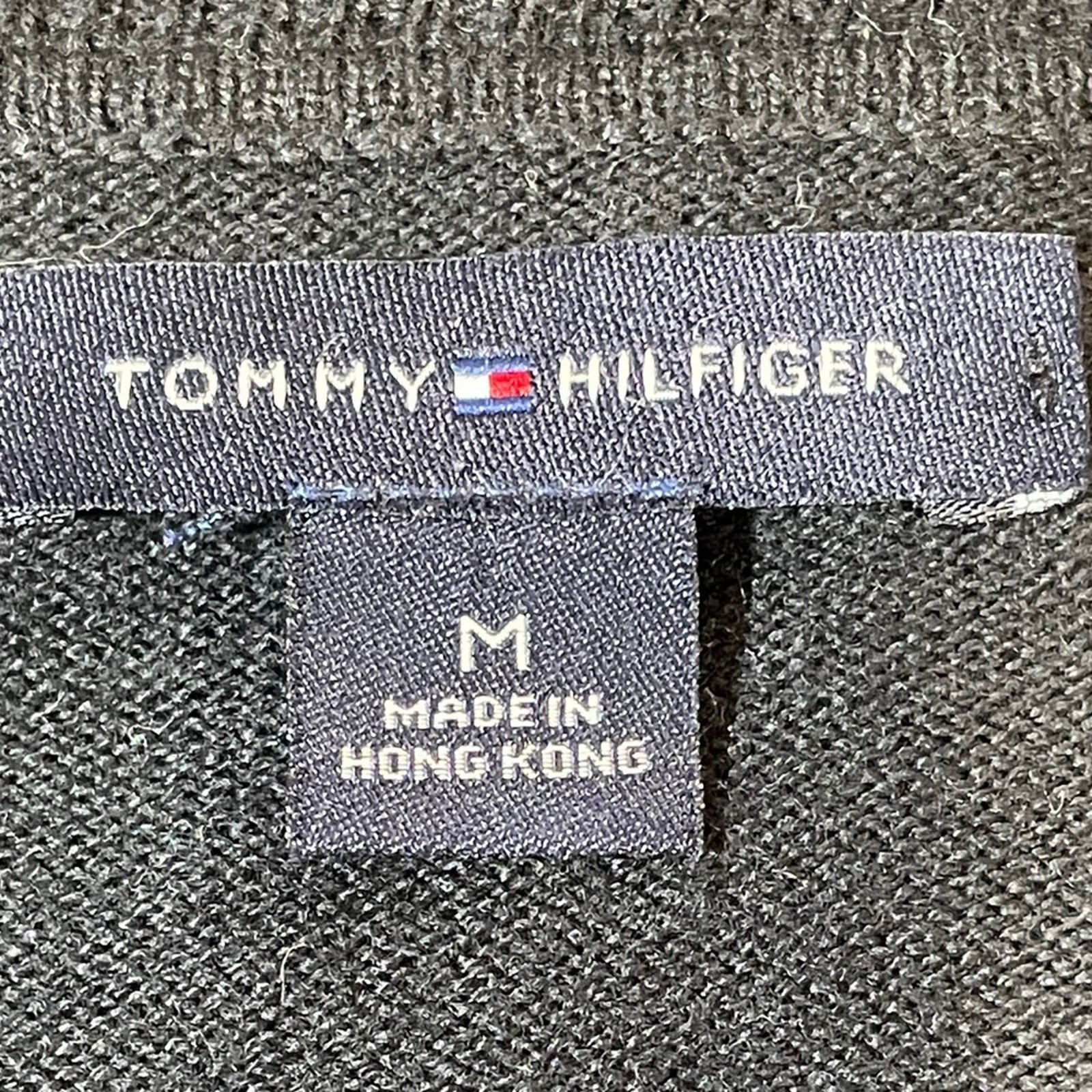 Tommy‎ Hilfger Cardigan Sweater Black Cotton Cashmere Blend Women's M