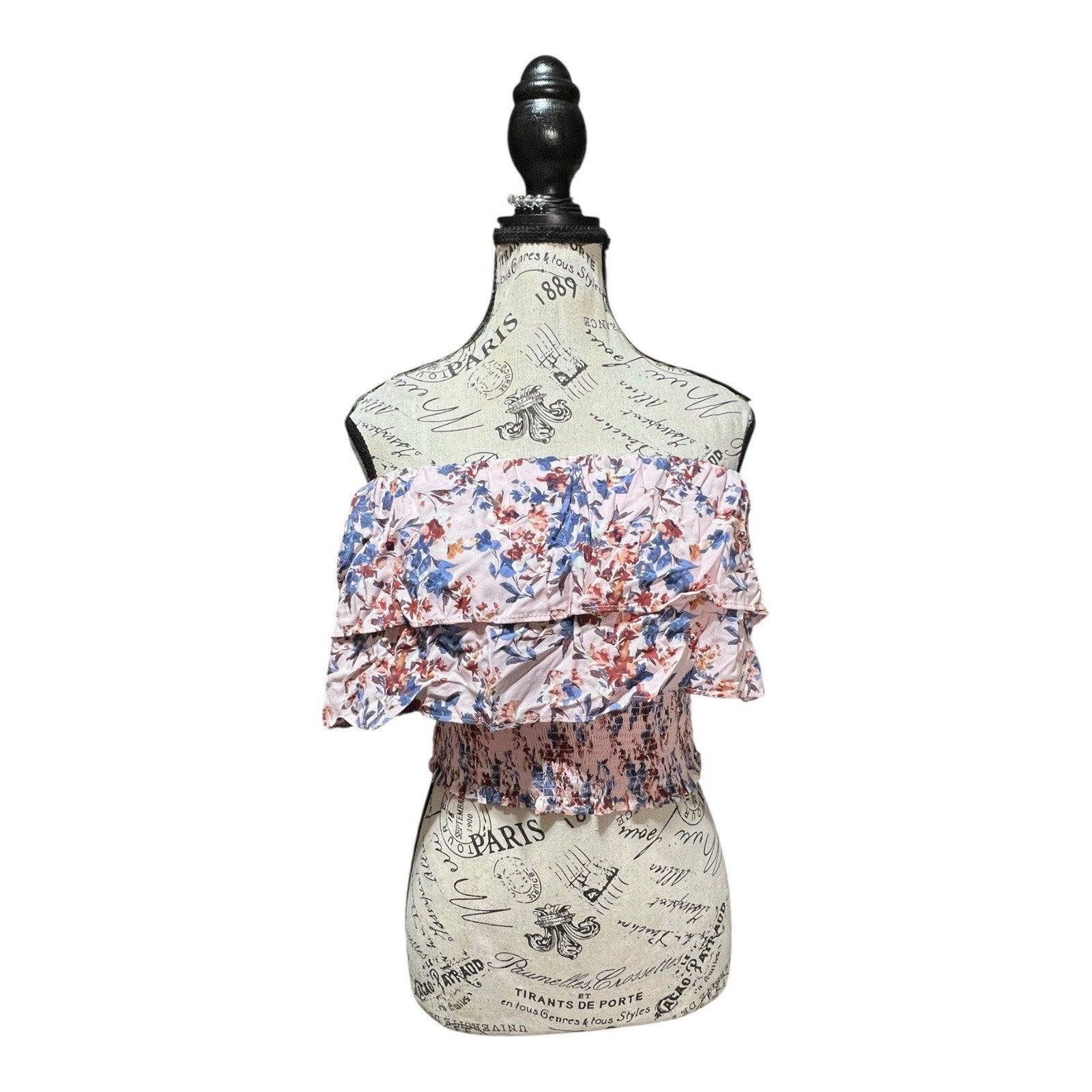 1. State Tiered Floral Strapless Top Women’s Size M NWOT