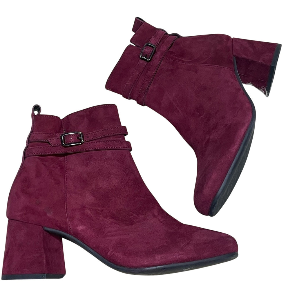 Paul Green Sydney Ankle Boot NWOB Burgundy Suede MSRP $499 shoe size 8.5