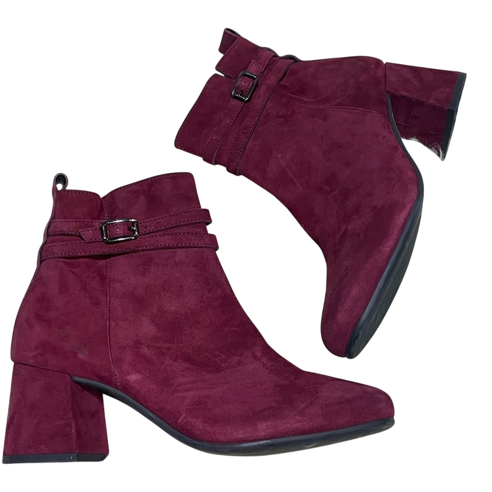 Paul Green Sydney Ankle Boot NWOB Burgundy Suede MSRP $499 shoe size 8.5
