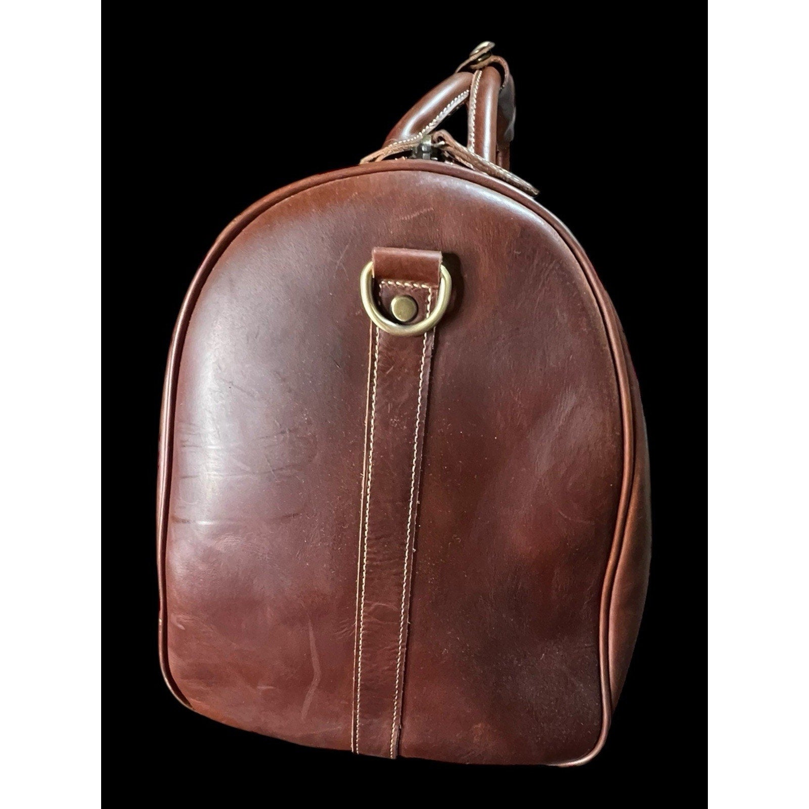 Leather Pilot Style Duffle Bag 19x13x10
