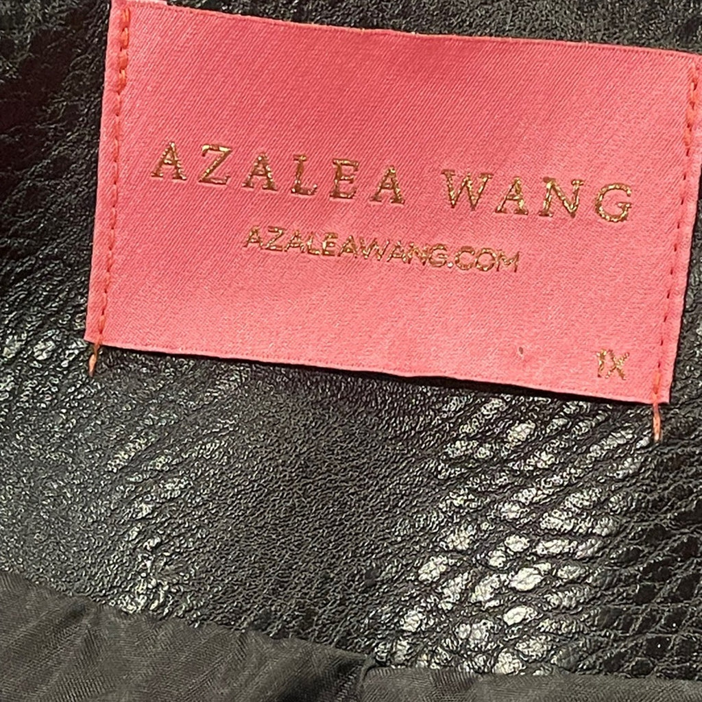 Azalea Wang Black Studded Graphic Moto Jacket