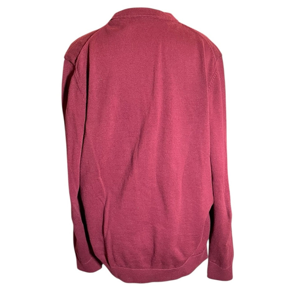 Hugo Boss 100% Baum Wolle Maroon Knit Sweater size XL