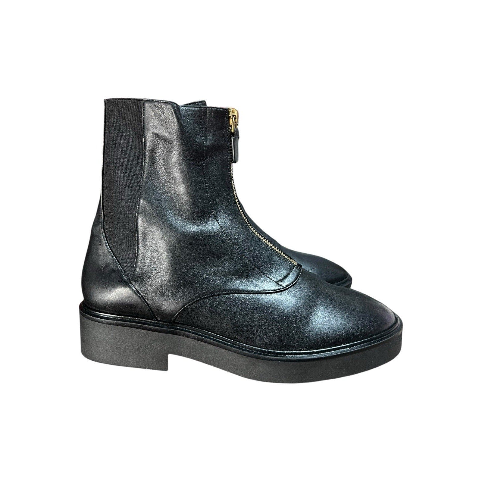 Stuart Weitzman Lodge Zip Bootie Black Leather Women’s Shoe Size 7 b