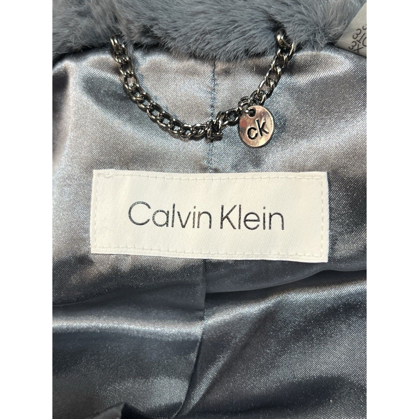Calvin Klein Women's Faux-Fur Zip-Front Coat Size 3X New MSRP $420