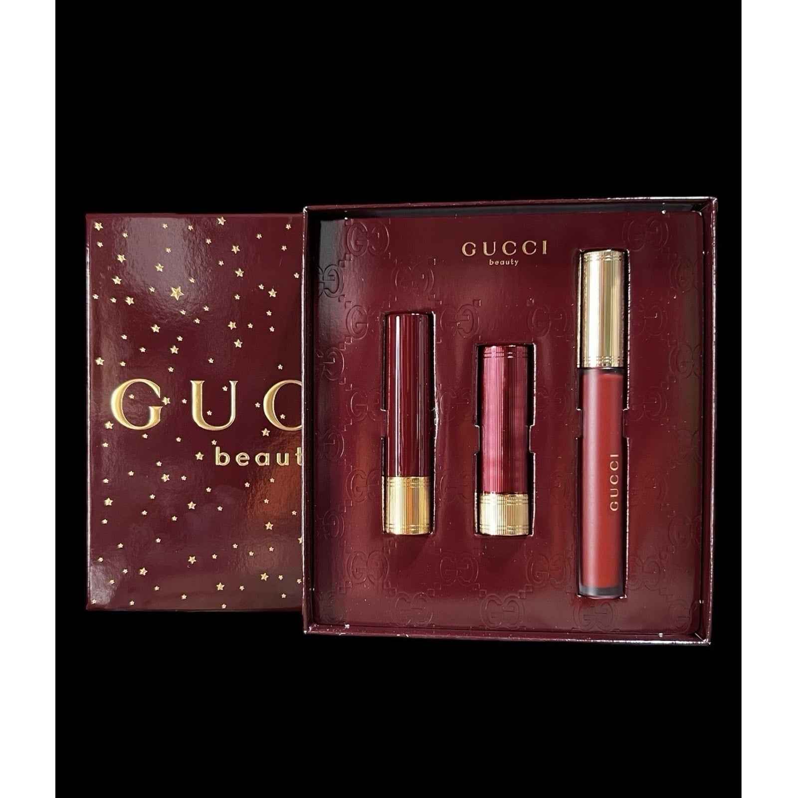 Gucci Gift Set Includes 3 Full Size Lipsticks New In Box