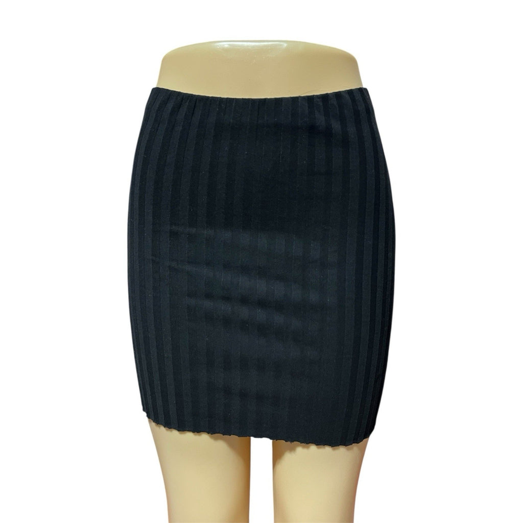Cotton Citizen Black Ribbed Short Skirt Size S NWOT
