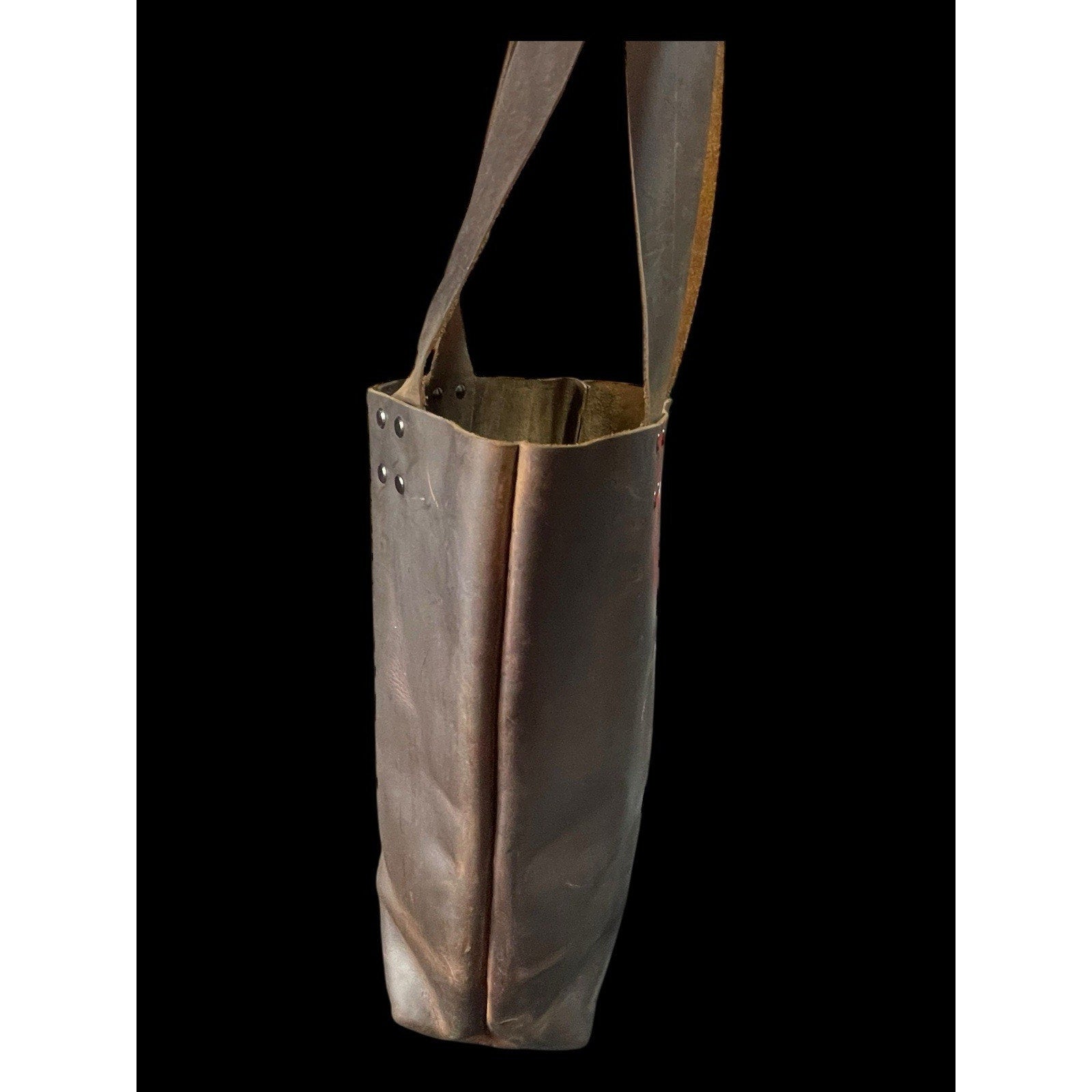 Chocolate Brown Full Grain Leather Tote Bag