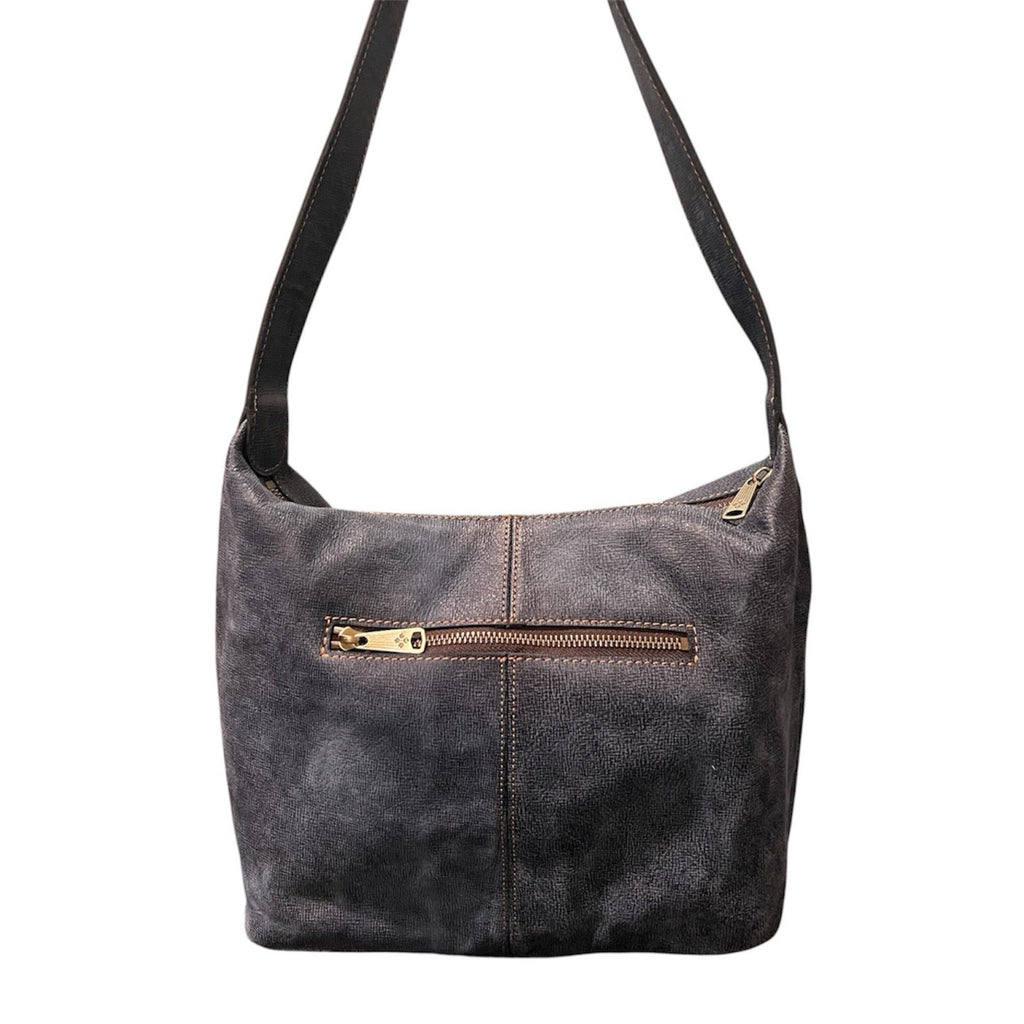 Patricia Nash Elia Hobo Blue Leather Shoulder Bag