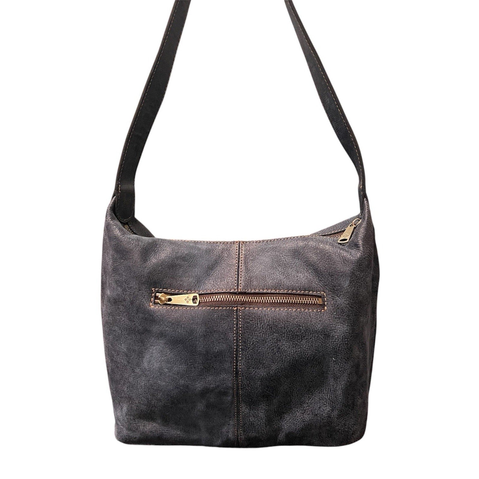 Patricia Nash Elia Hobo Blue Leather Shoulder Bag