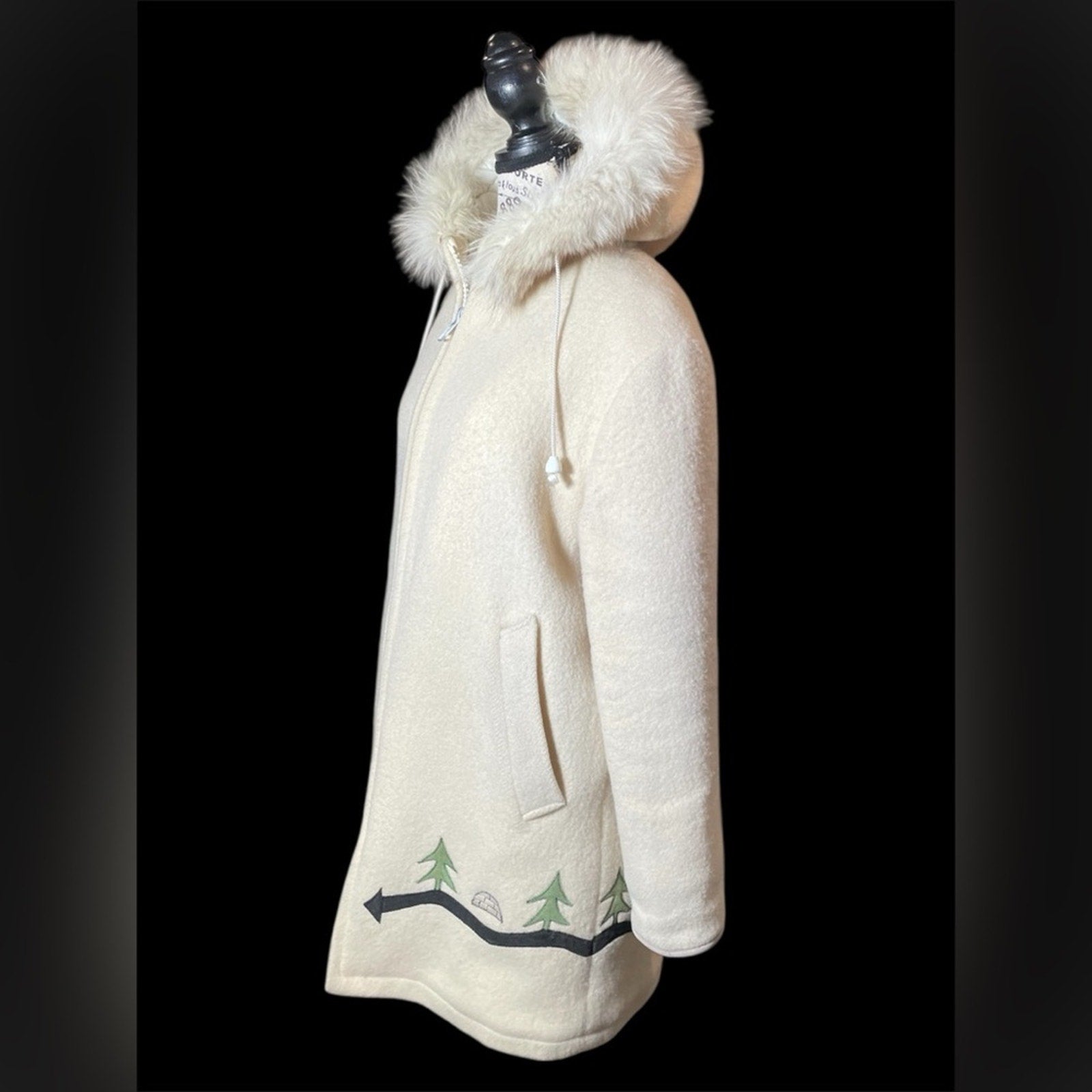 Vintage Hudson’s Bay Company One Hundred Percent Wool Coat with Fur Trim