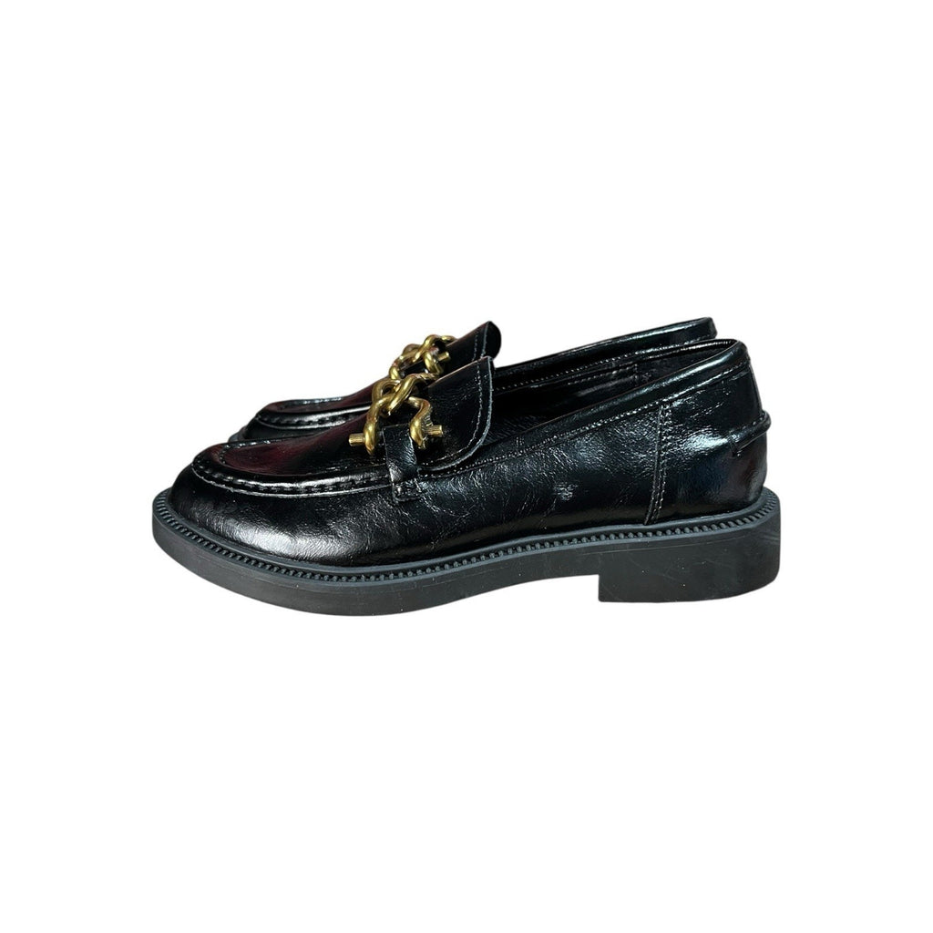Steve Madden Lands Black Leather Loafers Women’s Shoe Size 7 M Leather Uppper