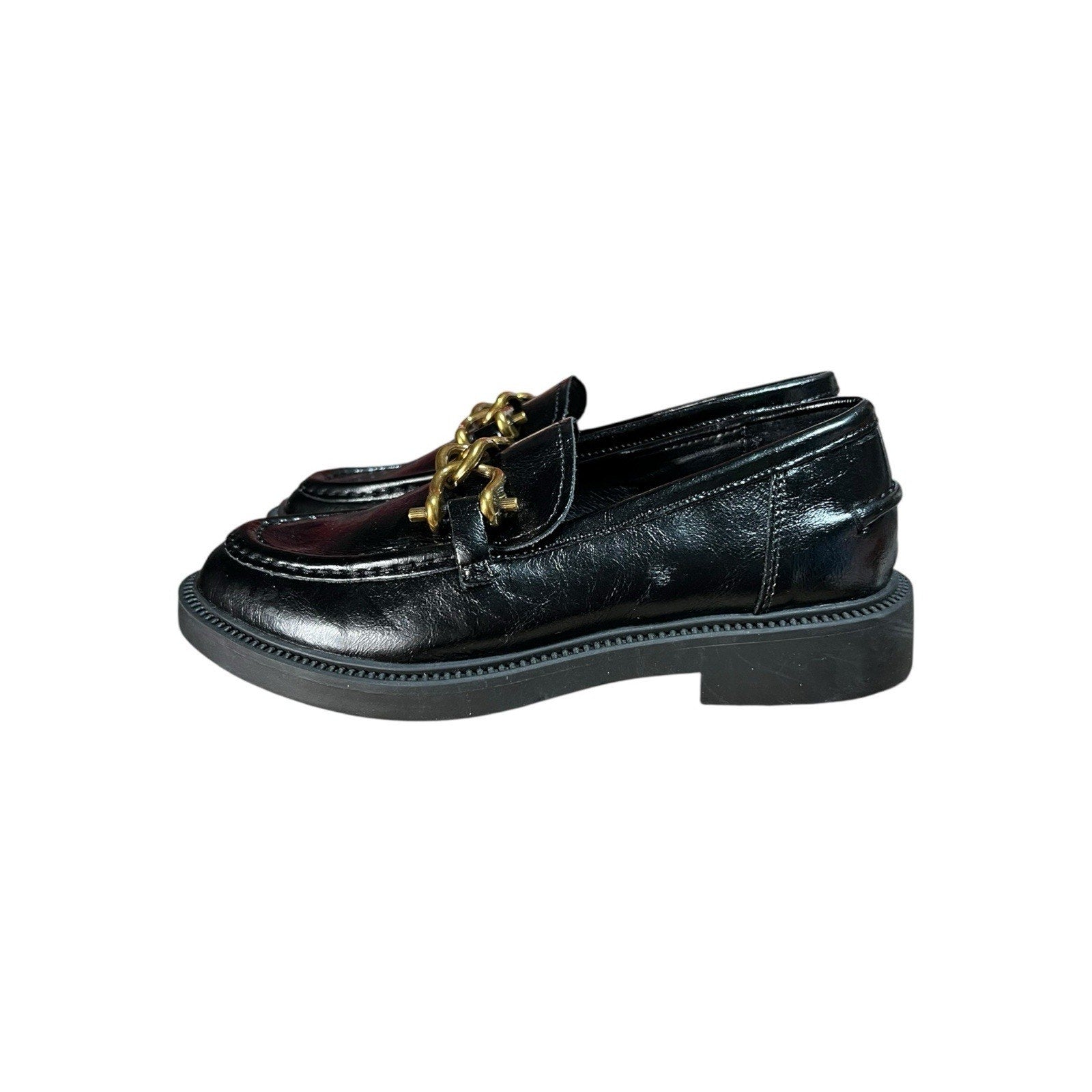 Steve Madden Lands Black Leather Loafers Women’s Shoe Size 7 M Leather Uppper