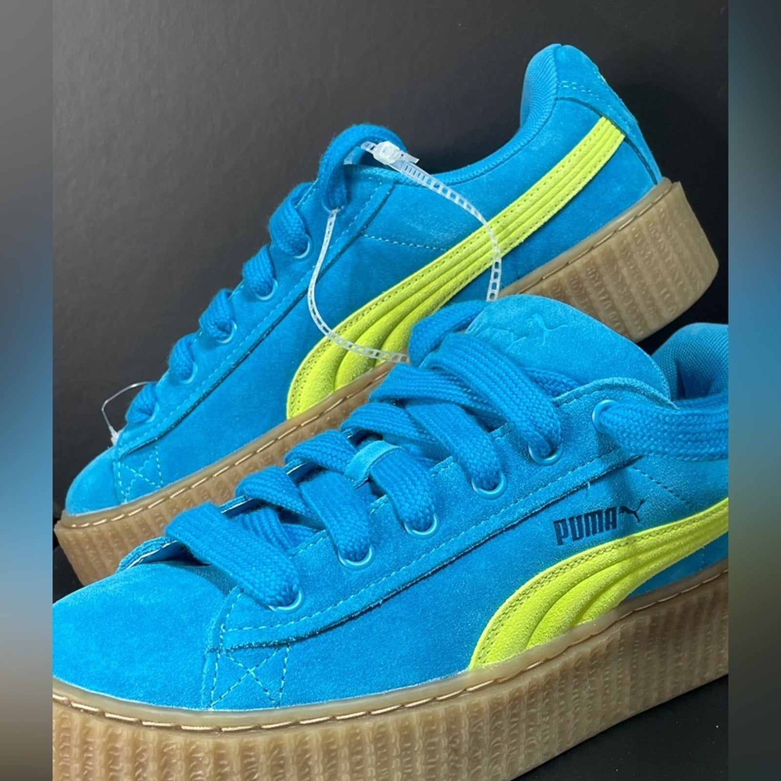 Fenty Puma Womens Blue and Yellow Sneakers New No Box size 8.5 eu 39