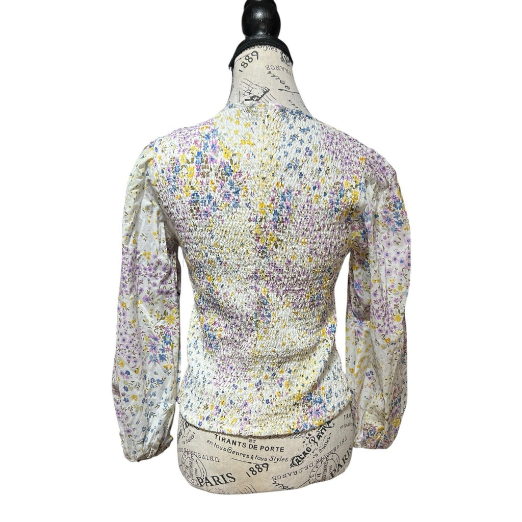 1. States mocked Floral Print Blouse Women’s Short Size M NWT