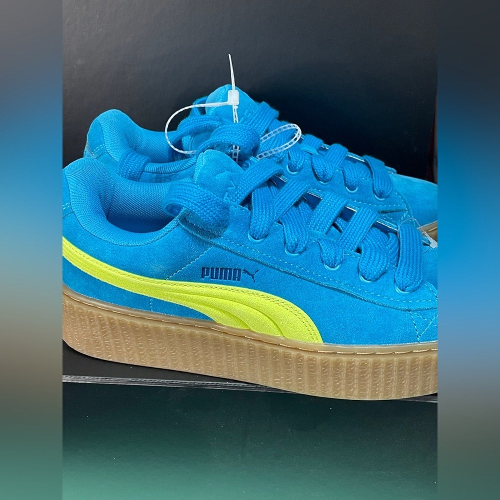 Fenty Puma Womens Blue and Yellow Sneakers New No Box size 8.5 eu 39