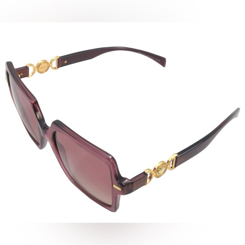 Versace Elegant Pink Sunglasses with Gold Accents NIB MSRP $354