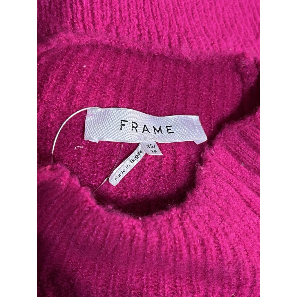 Frame Hot Pink Cropped Knit Sweater Women’s Size XS NWOT