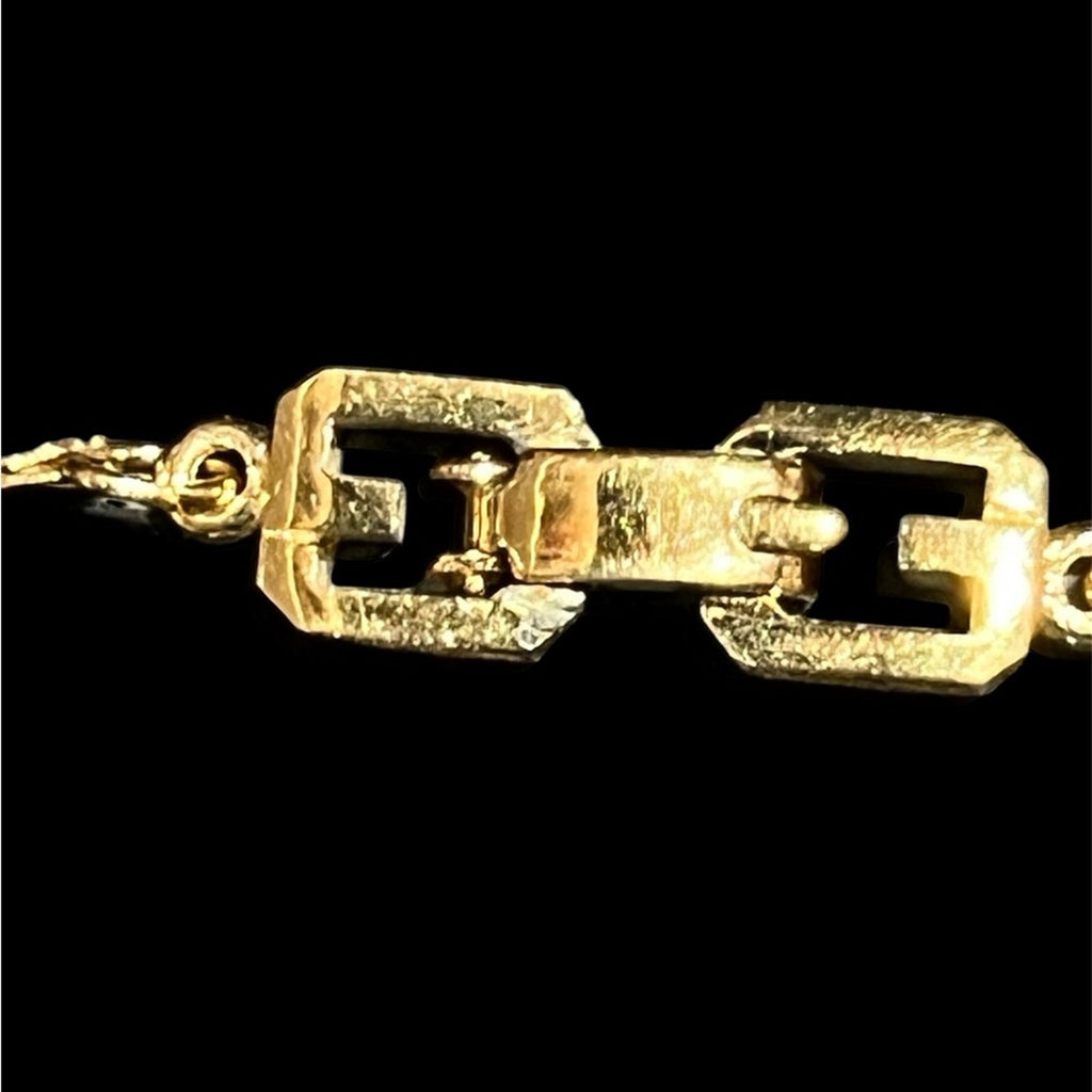 Givenchy Gold Necklace with Maroon Cabochons 14 in Chain