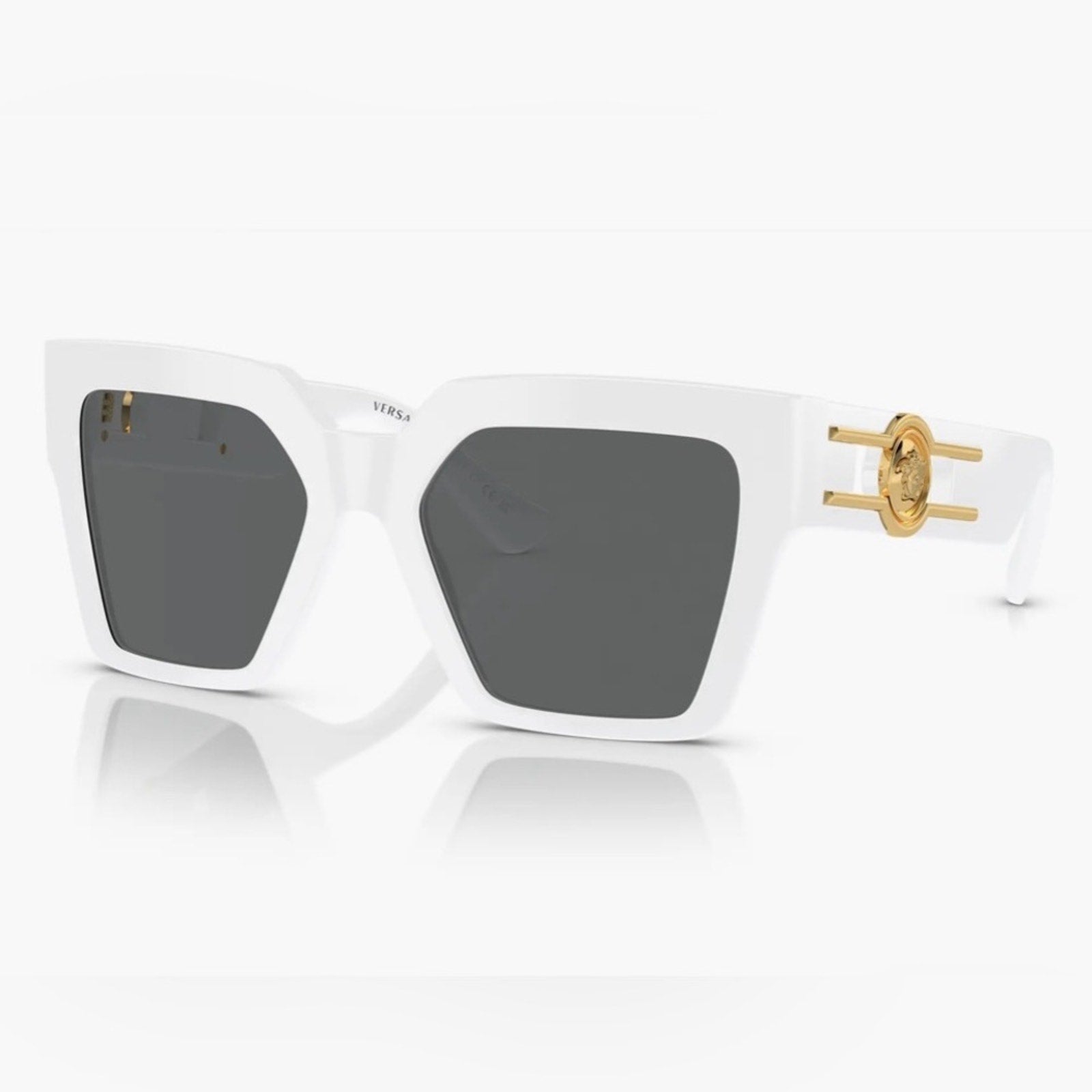Versace Gold and White Designer Sunglasses NIB $580 MSRP