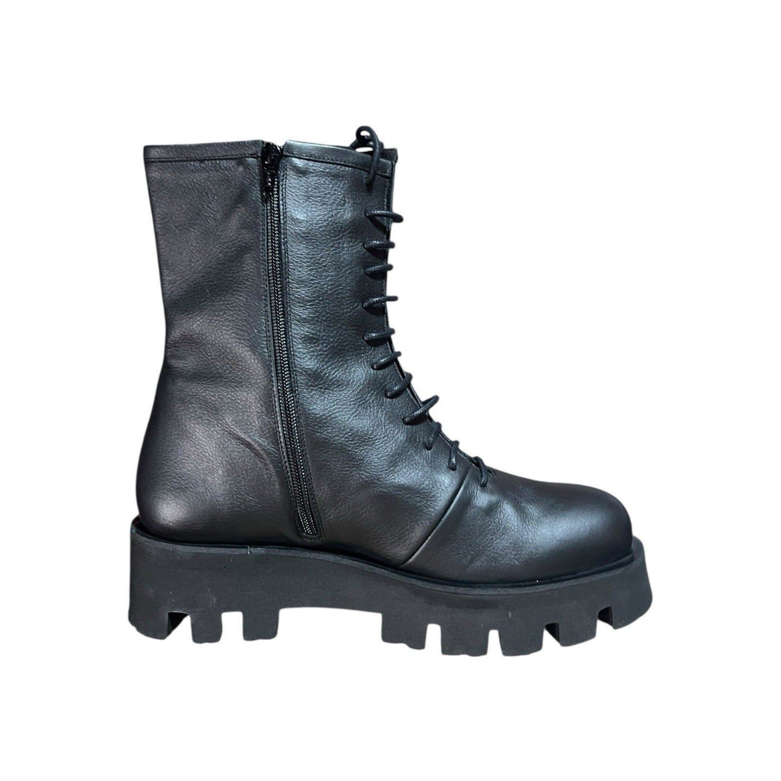 Paloma Barcelo Black Lace Up Combat Boots EU 41 US 9 Women’s