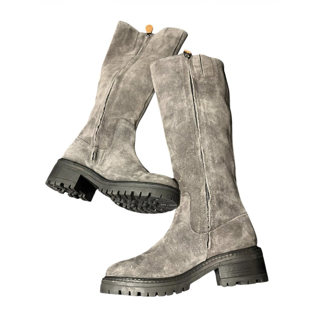 Gentle Souls by Kenneth Cole Women's Brandon Knee-High Boots Gray suede Sz 7