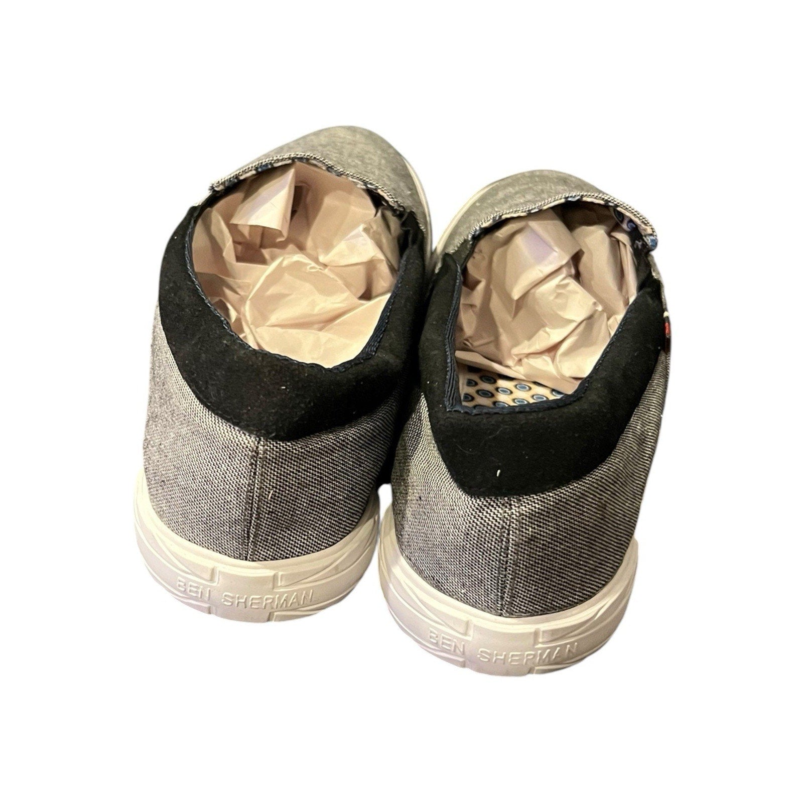 Ben Sherman Men's Percy Slip-On Sneakers Gray Canvas Men’s Size 13