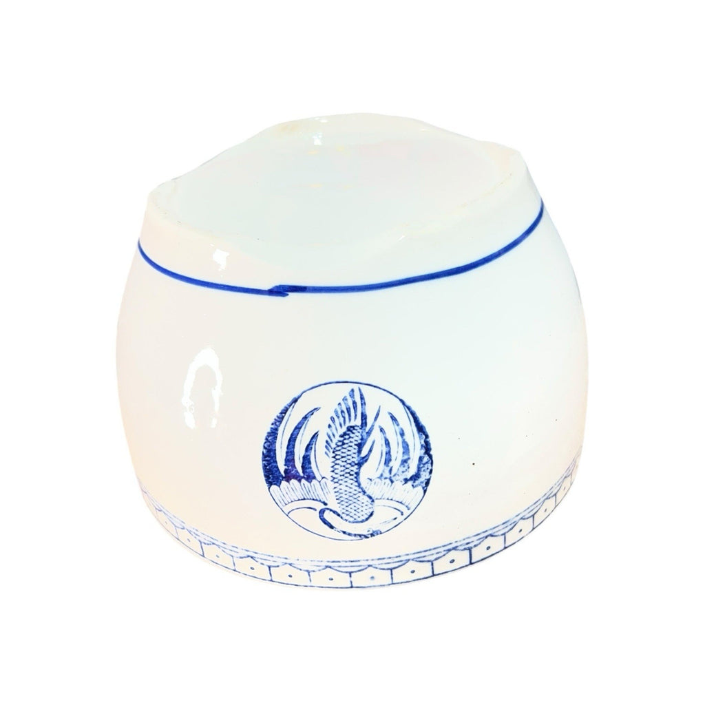 a vintage Chinese blue and white porcelain covered bowl or tureen Rice Bowl