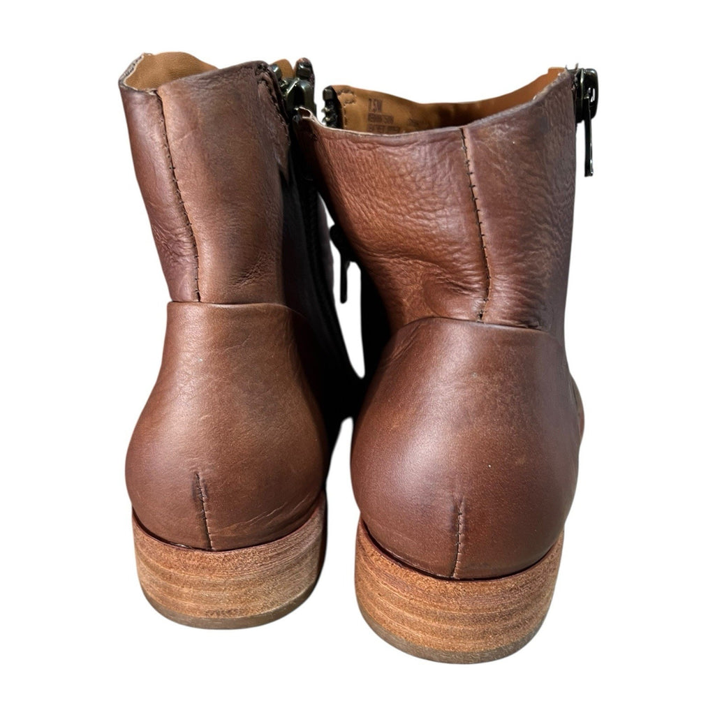 Korke-Ease Brown Leather Ankle Booties Women’s Shoe Size 7.5