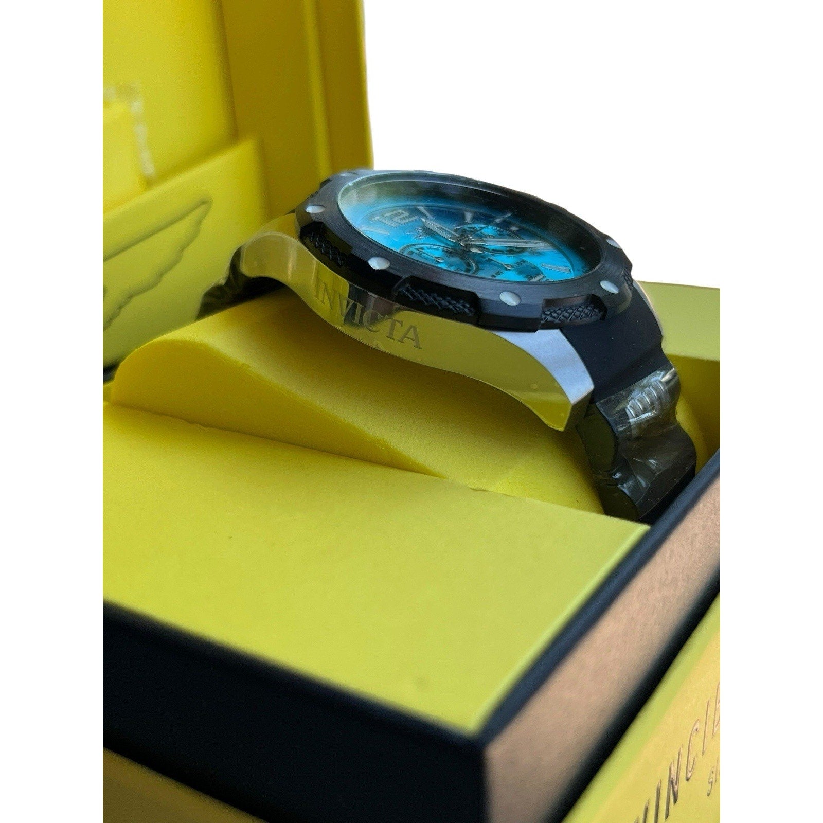 Invicta I Force Axis Men’s 50 MM Black With Blue Face Watch New