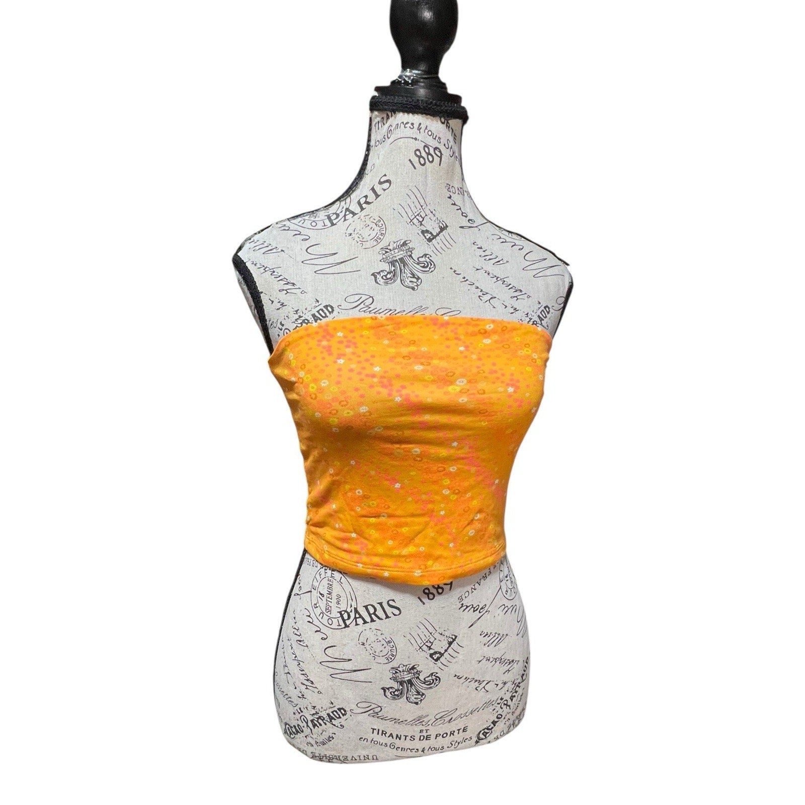BP Nordstrom orange micro floral tube top Women’s Size S