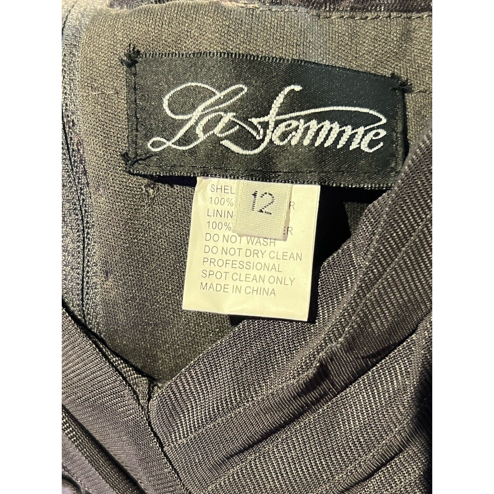 La Femme Jersey Gown with Knot Detail and Lace Sleeves New Size 12 $515 MSRP