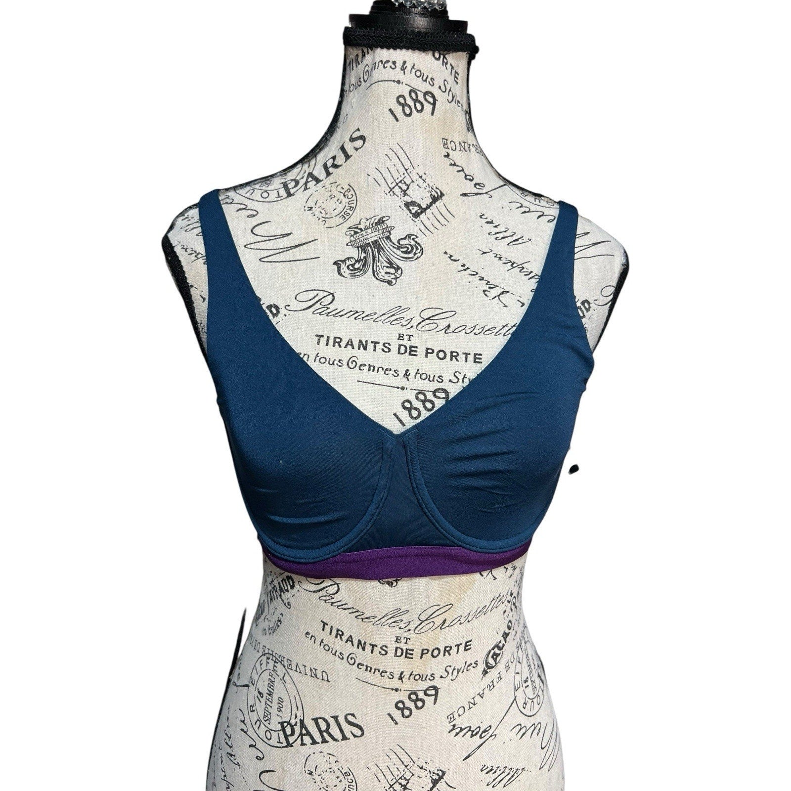 Natori Recharge Sport Bra Navy Blue And Purple Size 32C