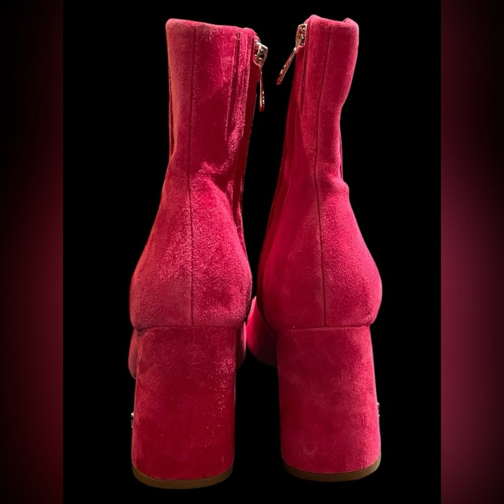 Sam Edelman Vibrant Pink Suede Ankle Boots new No Box Women’s Size 8