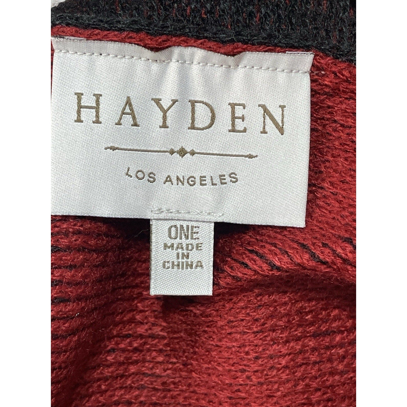 Hayden Los Angeles Black-Red Poncho Sweater - One Size, New