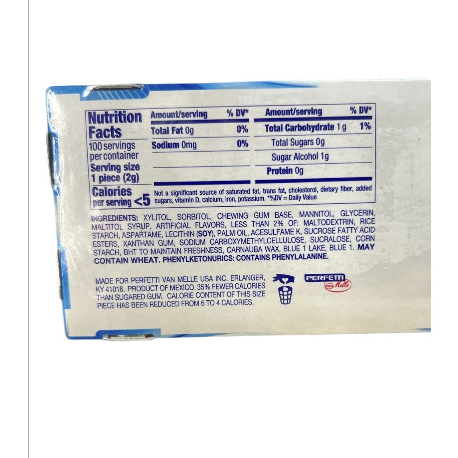 Mentos Pure Fresh Sugar-Free Chewing Gum in the Fresh Mint flavor Pack Of 10
