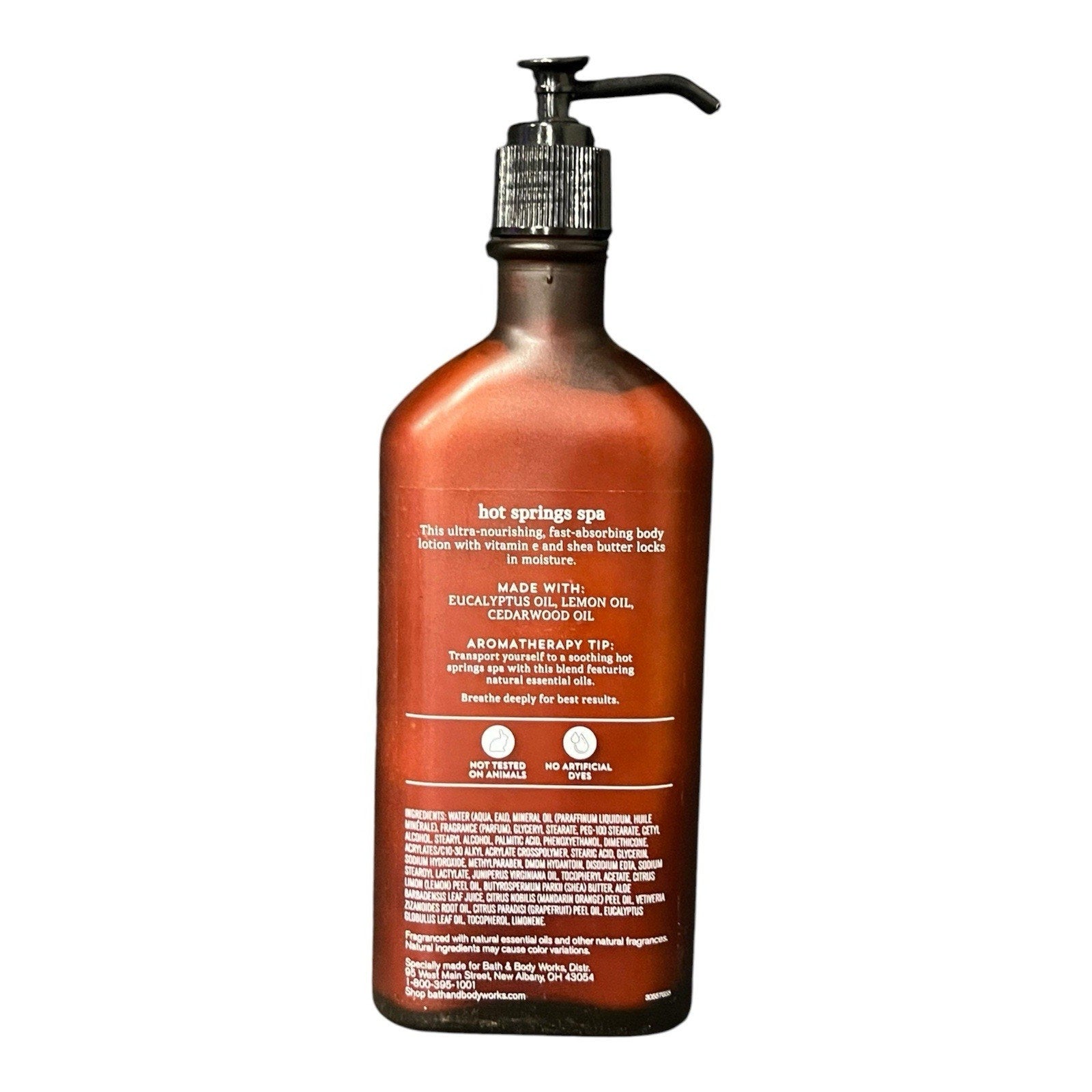 Bath And Body Works Aromatherapy Hot Springs Spa" moisturizing body lotion New
