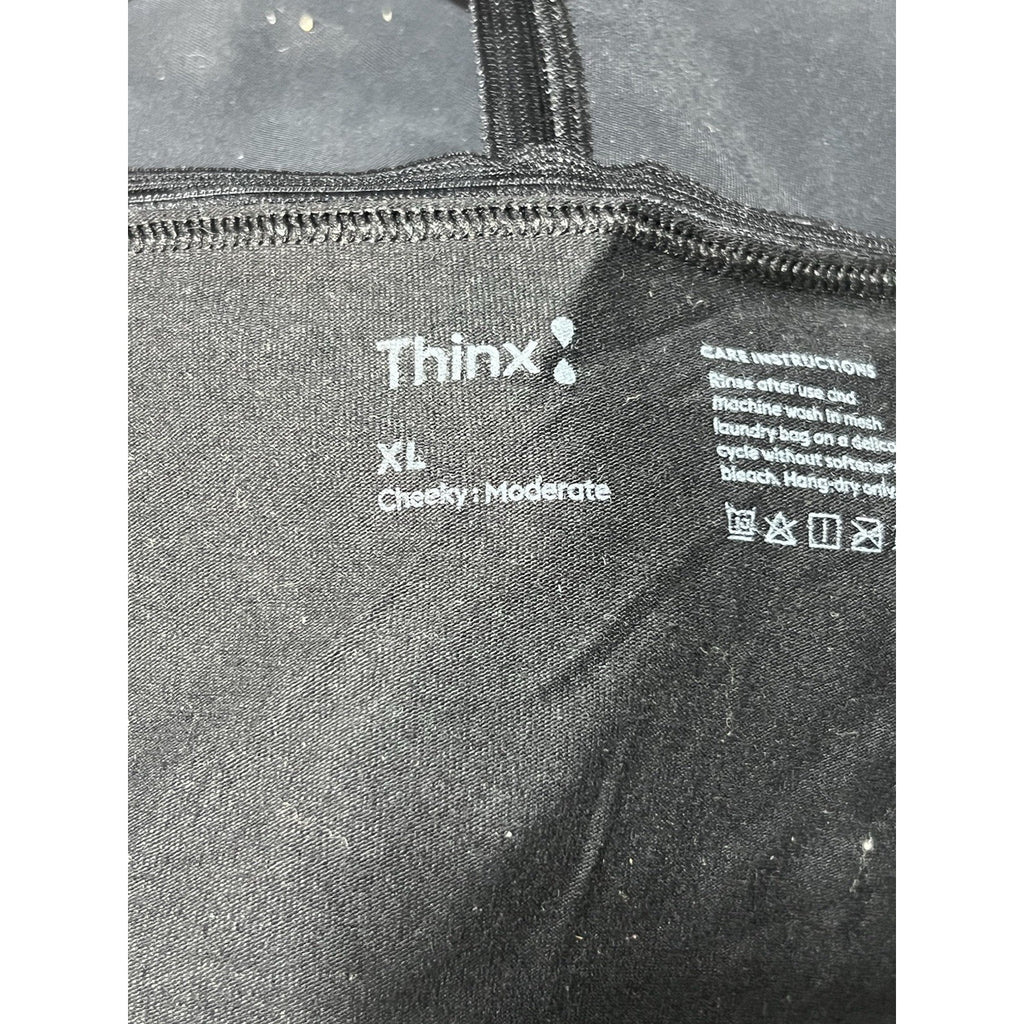 Thinx Cheeky Period Light Absorbency Underwear in Black Size XL
