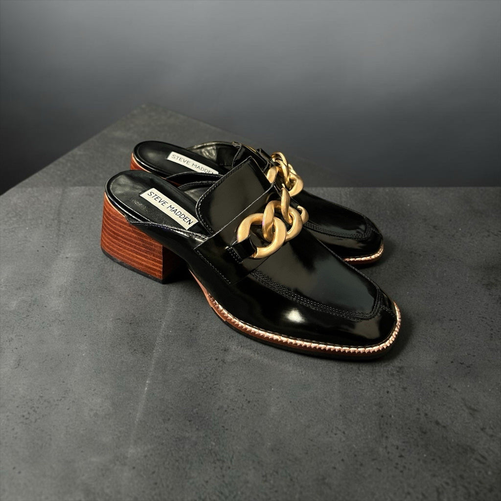 Steve Madden "Lorie" mules Black Patent Women’s Size 8M