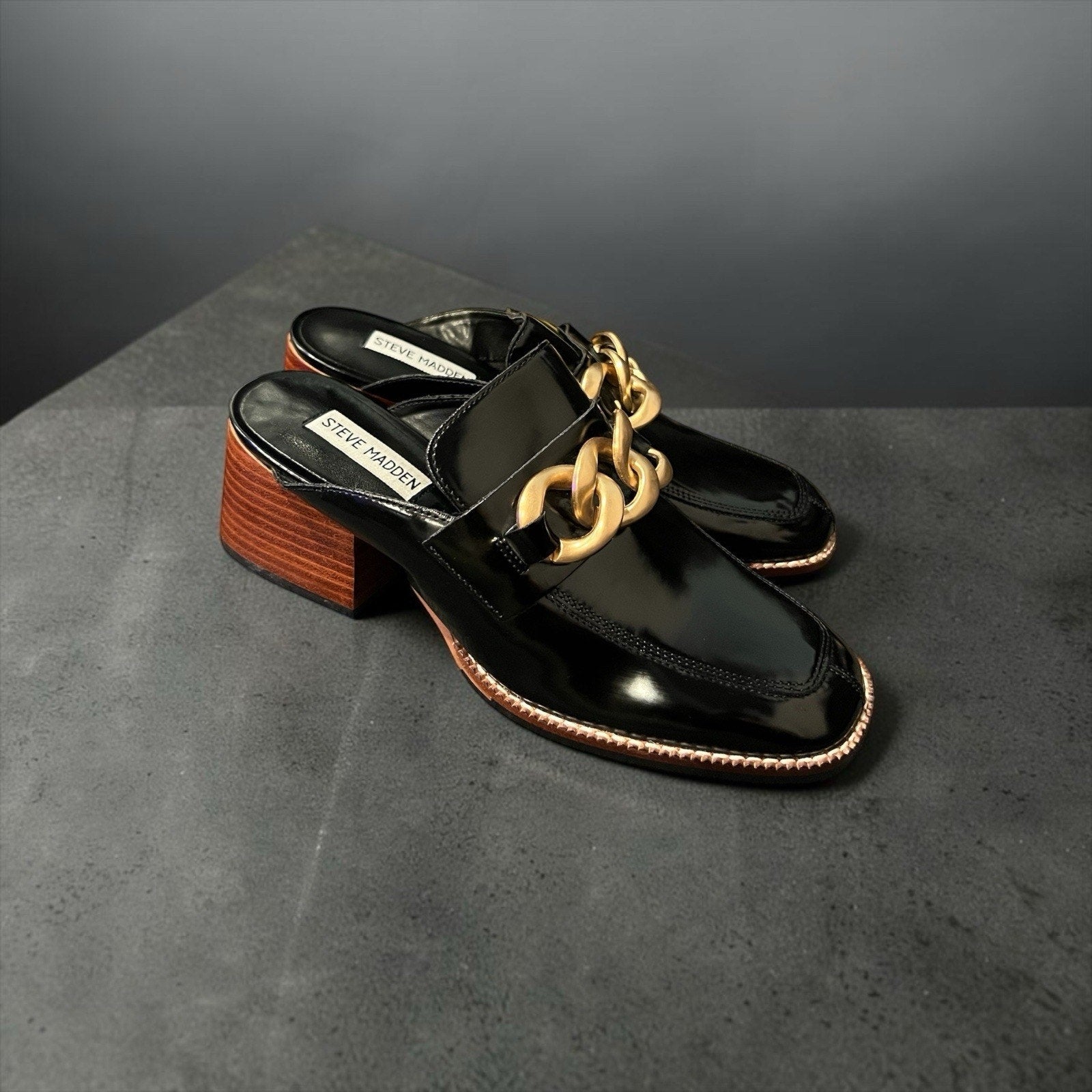 Steve Madden "Lorie" mules Black Patent Women’s Size 8M