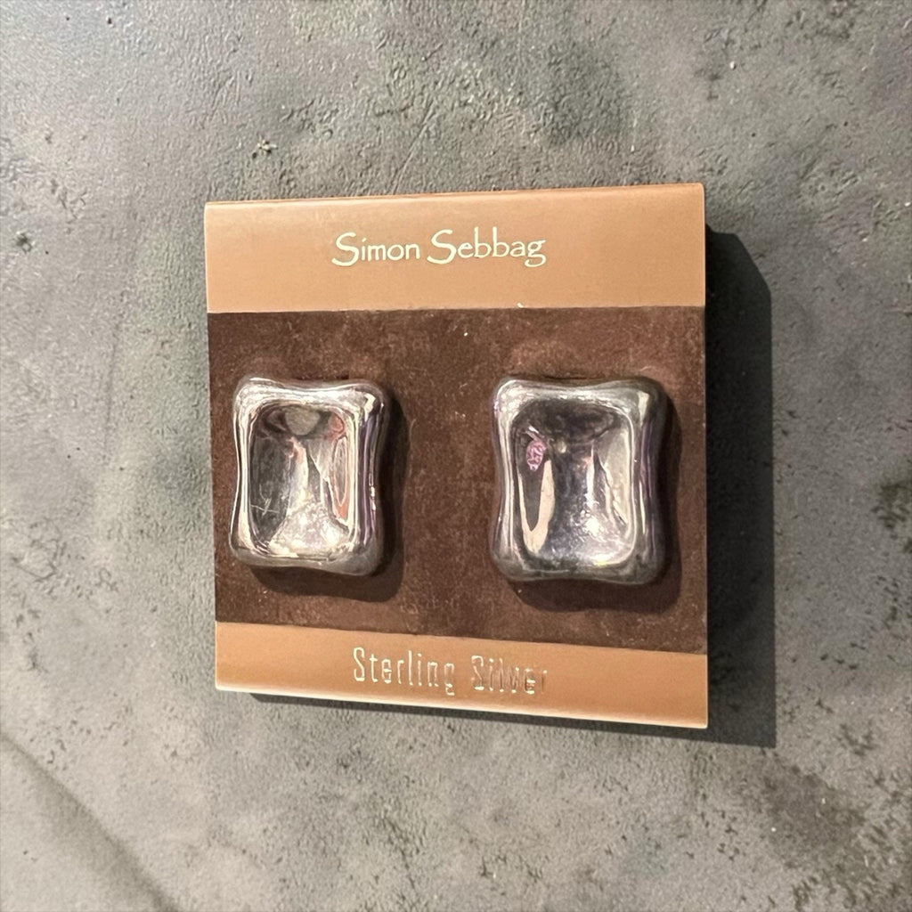 Simon Sebbag sterling silver button Clip On earrings New
