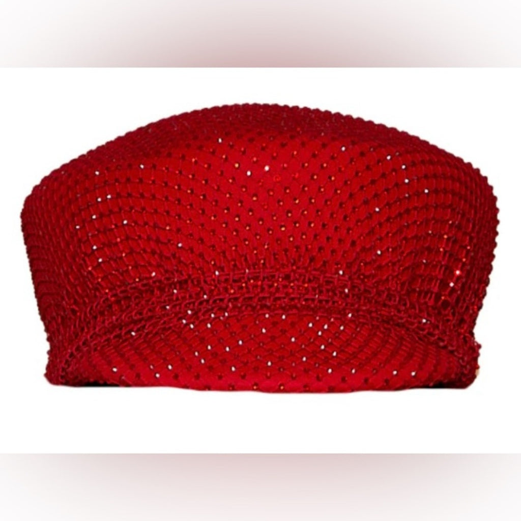 Eugenia Kim Red Wool Rhinestone embellished Women's Hat NWT MSRP $295