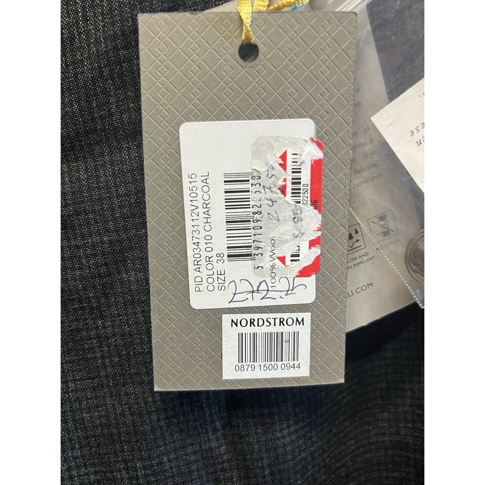 Canali Windowpane Plaid Wool Dress Pants in Charcoal Size 38 New