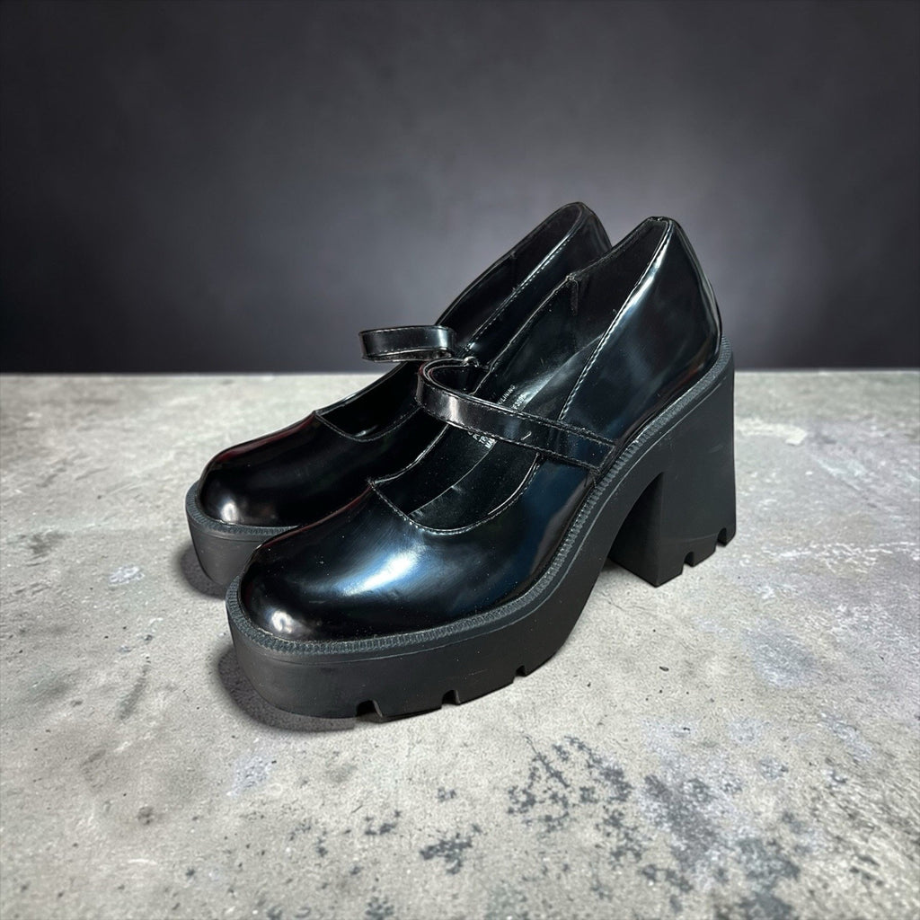 Steve Madden Orsen Black Mary Jane Platform Shoes Womens Size 6