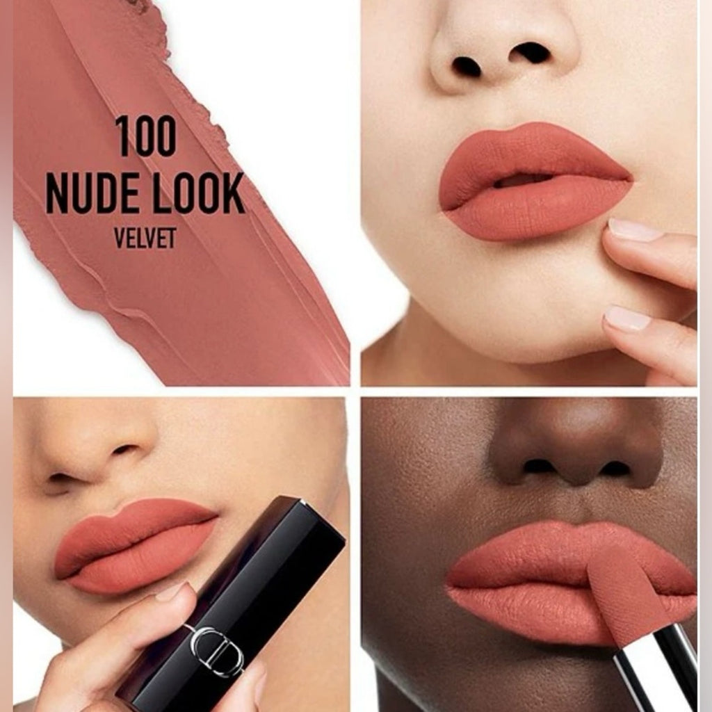 Dior Rouge Nude Look Velvet Lipstick 100 NIB