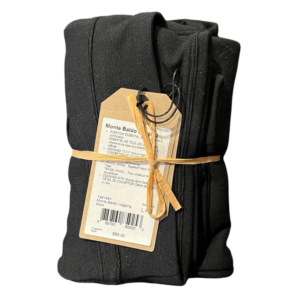 Prana women’s Monte Baldo Black Leggings with Pockets - Large - retail $89
