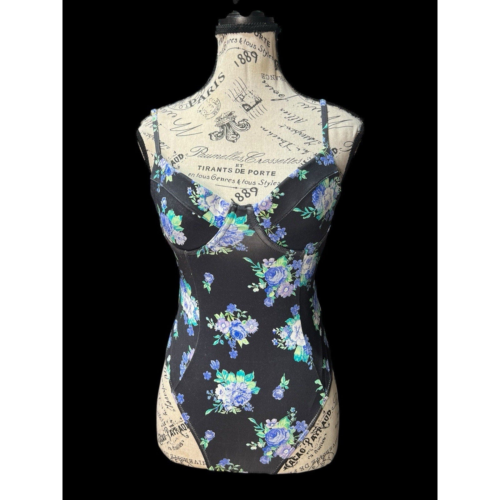 We Wore What Navy Blue Flora Swimsuit Womens Size S