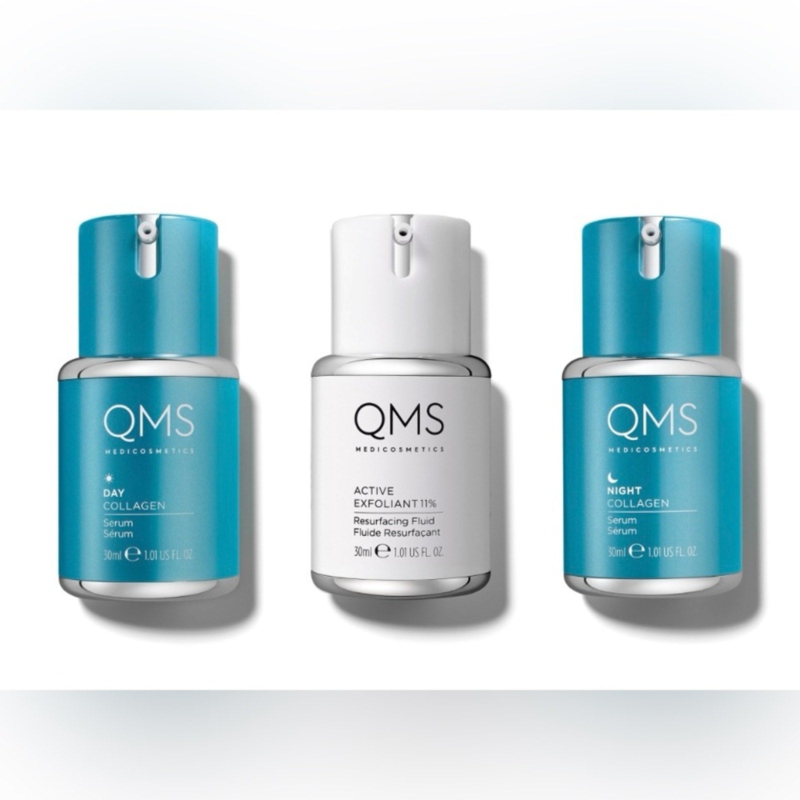 QMS Medicosmetics Collagen 3 step Routine Skincare Serum Set - MSRP $400