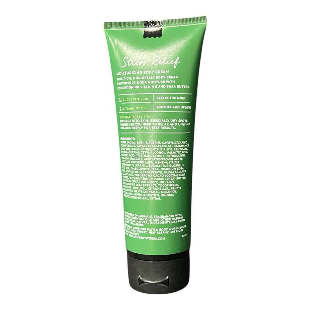 Bath And Body Works Stress Relief Eucalyptus And Spearmint Body Cream New